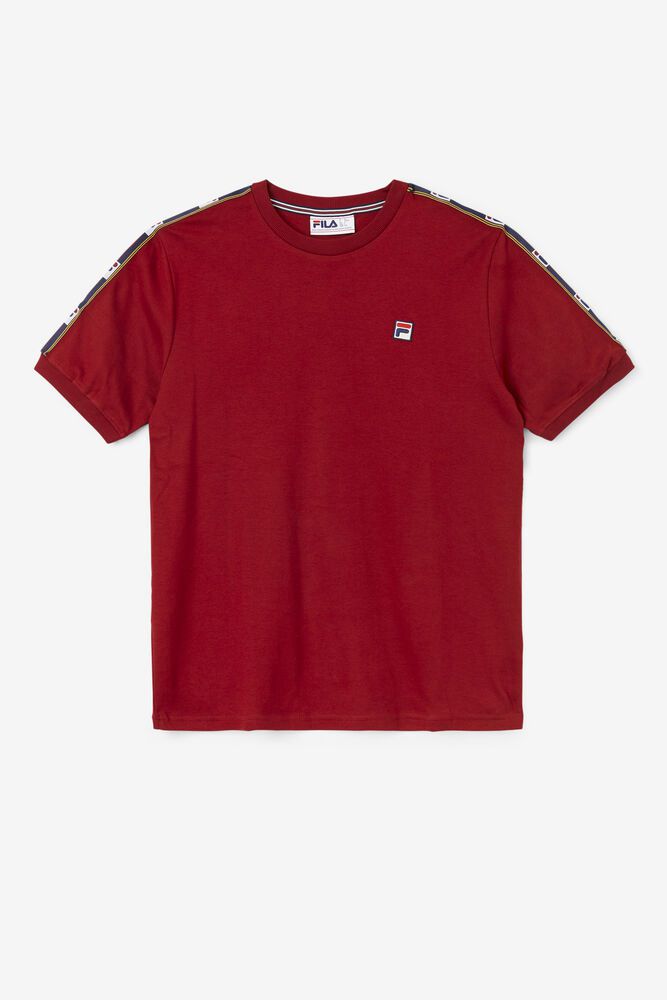 Fila Oliver Red T-Shirt Mens - NZ 54703-PZGW